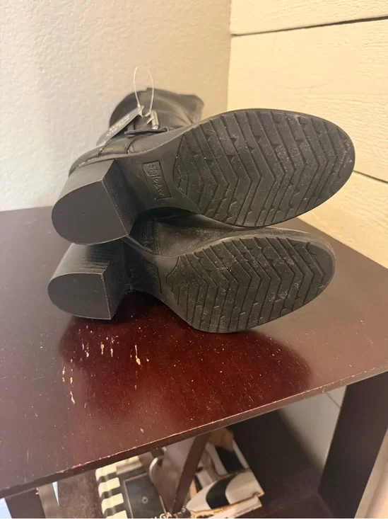 👢💜🔥 NEW Style & Co Jomaris Black Knee High Boots Size 5.5 Faux Leather - Picture 7 of 7